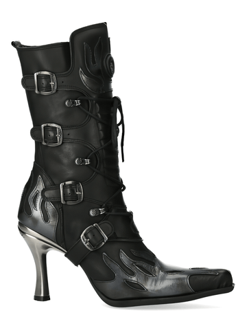 Gothic-Inspired High-Heel Boots with Laces for Ladies.