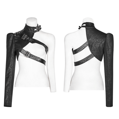 Punk One-arm Short Jacket with Edgy Detail.