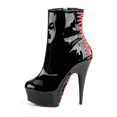 Platform Ankle Boots with Corset Style and Zip Closure.