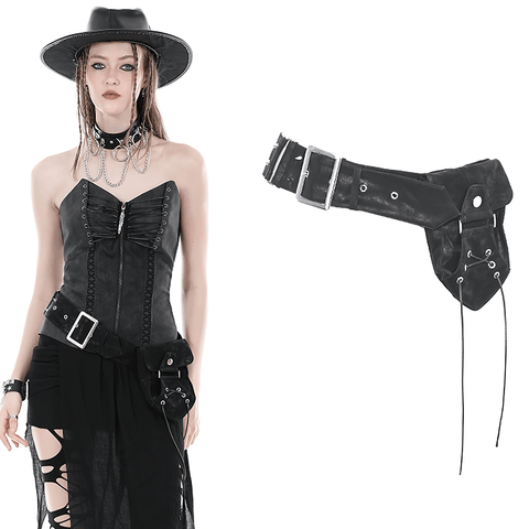 Adjustable Punk Rock Style Lace-Up Waist Belt.