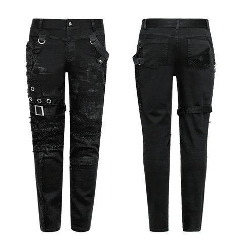Punk Personality Vintage Trouser with Ripped Details.