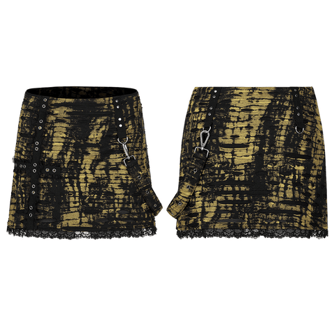 Embrace the Decadence: Gothic Shredded Mesh Knit Skirt.