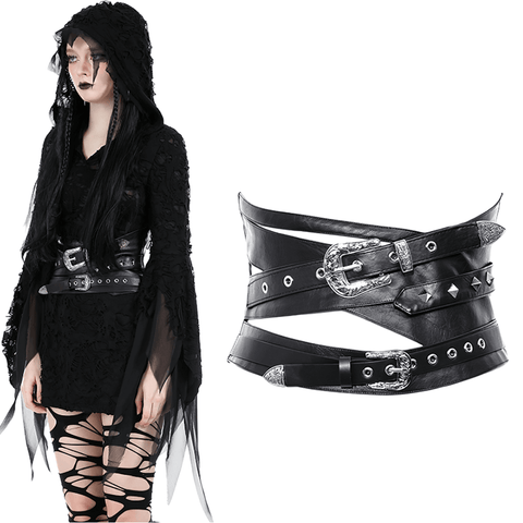 Elevate Your Look with a Punk Black Corset Belt.