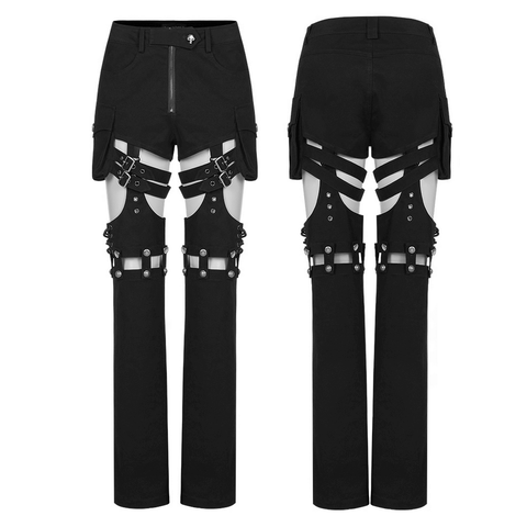 Punk Stylish Long Pants with Detachable Legs and Straps.