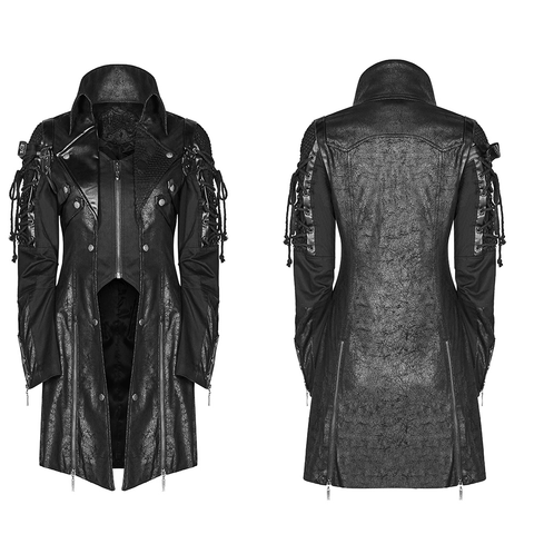 Edgy Black Hot Rubber Long Sleeved Coat with Straps.