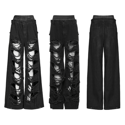 Elastic Waist Hip-Hop Jeans for Women - Punk Rave.