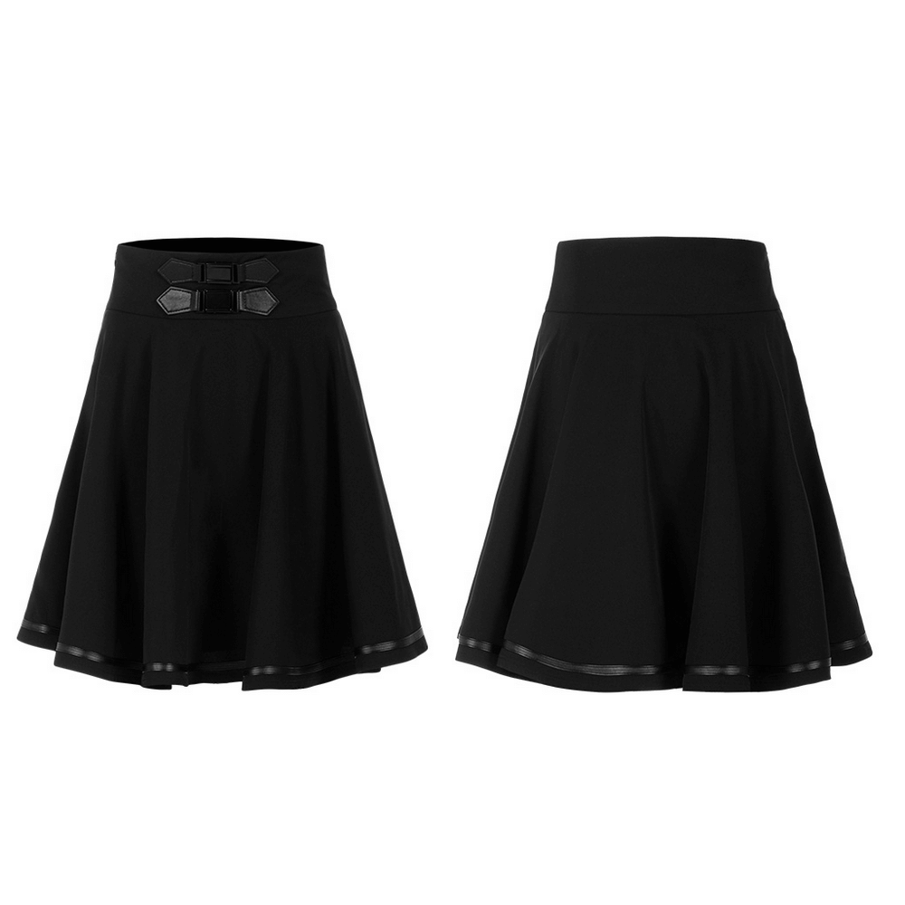 Rock Your Edgy Style With Punk Rave Black Mini Skirt.