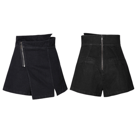 High Waist A-Line Shorts: Edgy Style, Perfect Fit.