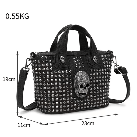 Edgy Punk Fashion Meets Function - Women's Metal Skeleton Handbag.