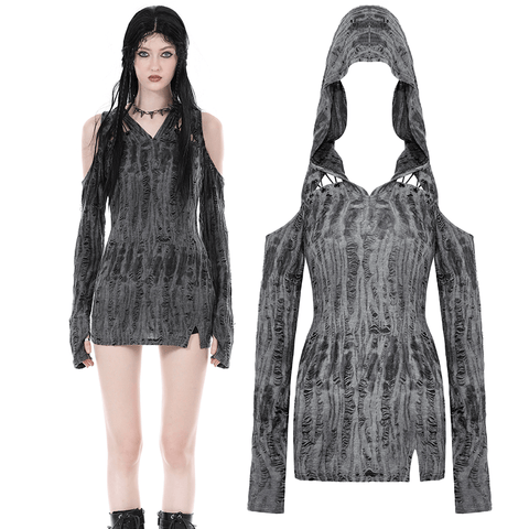 Edgy Asymmetrical Cutout Hoodie: Show Off Your Rebellious Side.