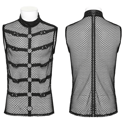 Unique Punk Style Vest with Shoulder Zippers for Men.