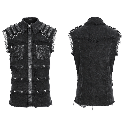 Riveted Gothic Fashion Sleeveless Vest for Men.