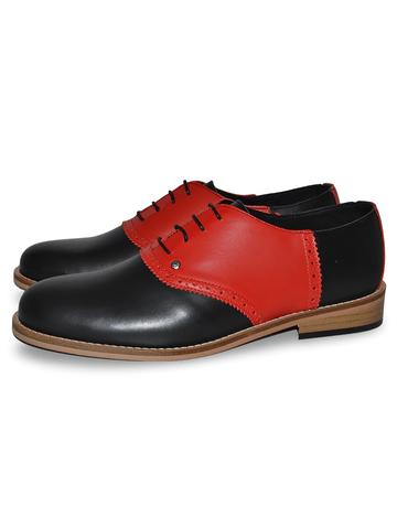 Lace-Up Bowling Shoes in Red And Black.