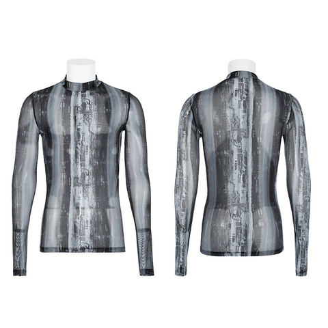 Futuristic Gauze Tight Top in Post-apocalyptic Style.