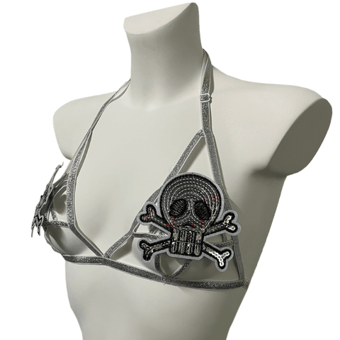 Sexy Gothic Body Harness for Women / Cupless Elastic Harness Bra