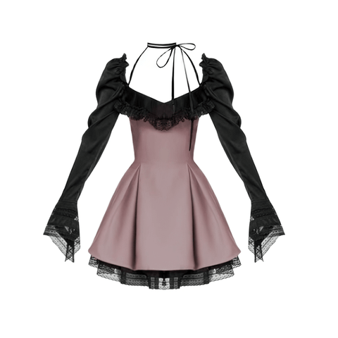 Exquisite Gothic Elegance - Sexy Women's Mini Dress.