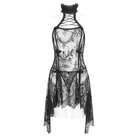 Alluring Black Lace Backless Lingerie Set for Women.