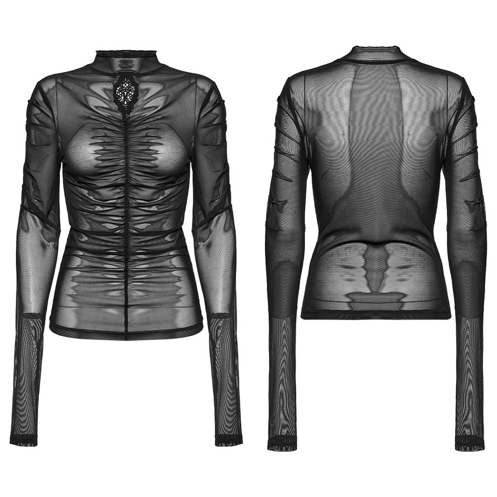 Long-Sleeved Goth Top with Skeleton Design.