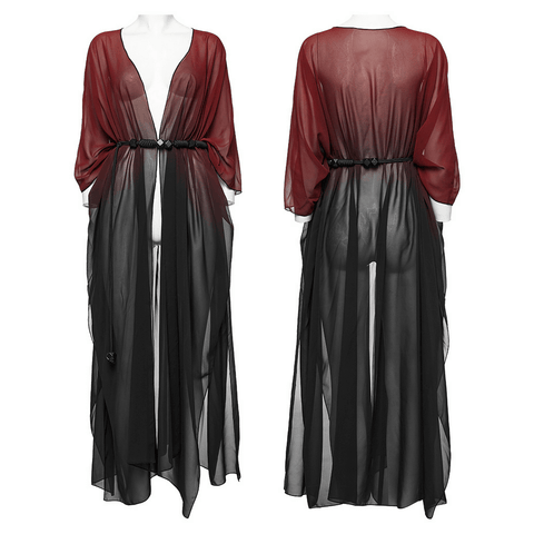 Chic Two-Color Chiffon Long Cape for Elegant Evenings.