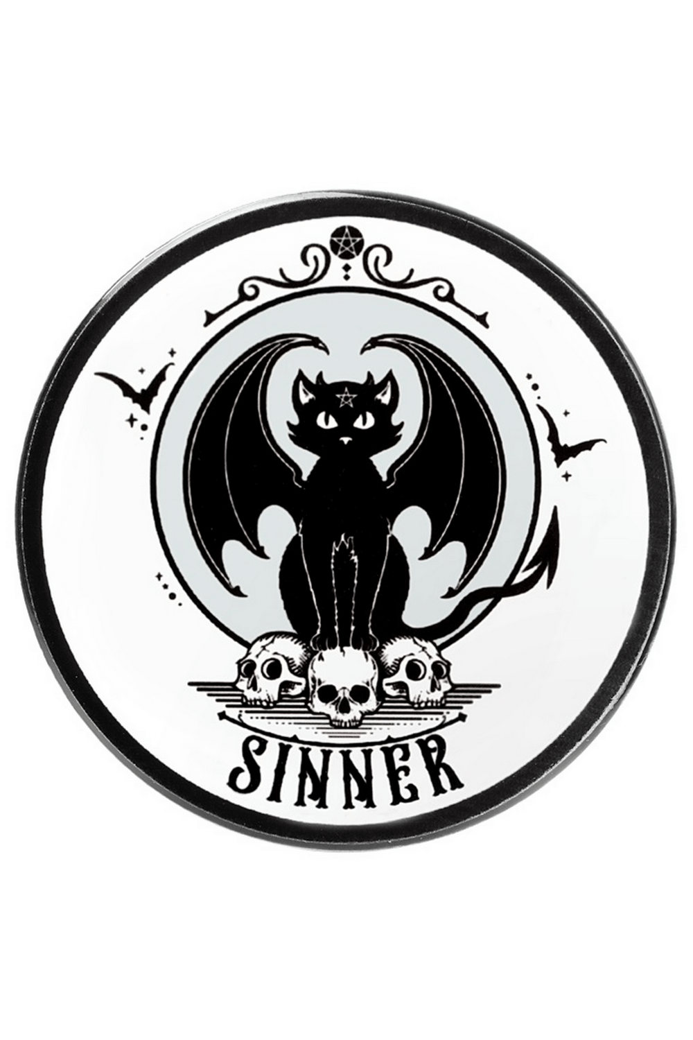 Sinner Coaster with Skull and Bat Design by Alchemy