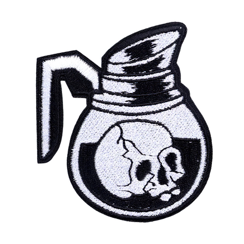 Unisex Patch Of Skull Coffee Pot - Stylish Gothic Accessory.