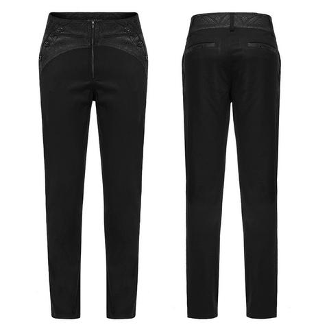 Stylish Goth Trousers - Slim Fit with Webbing Detail