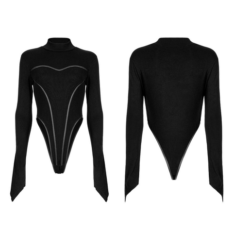 Contoured Multi-Segmented Bodysuit with Point Sleeves.
