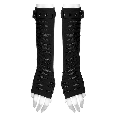 Unique Cut Goth Gloves with Spider Mesh Detail.