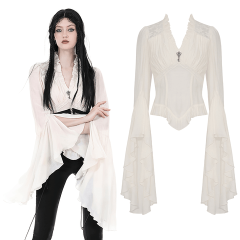 Romantic Lace Sleeves Blouse - Steampunk Inspired.
