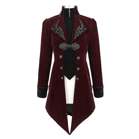 MEN'S BURGUNDY COAT - STEAMPUNK STYLE.