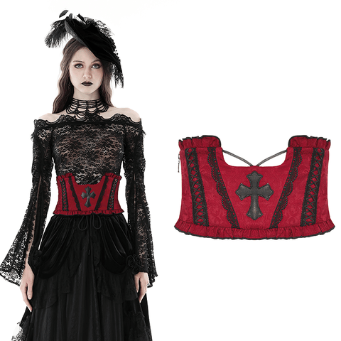 Channel Your Inner Darkness with This Gothic Cross Corset Belt.