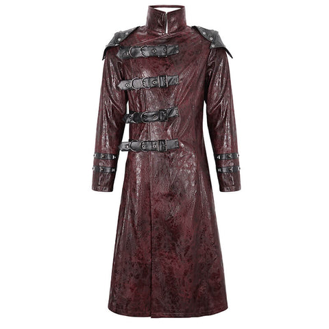 Edgy Vanguard - Men's Studded Trench Coat.