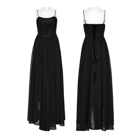 Elevate Your Look With a Gothic Chiffon Dress with Straps.