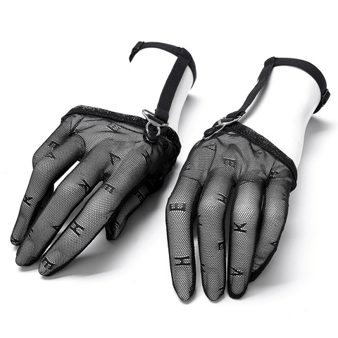 Stylish Gauze Fingerless Gloves with Adjustable Strap.