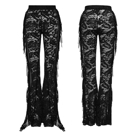 Elegant Goth Lace Trousers with Dramatic Flare.