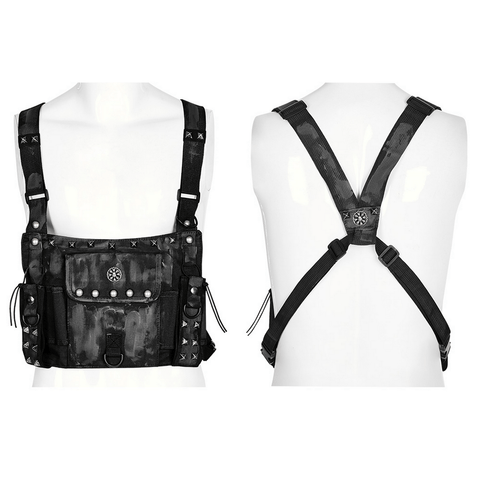 Punk Doomsday Canvas Backpack with Studs.