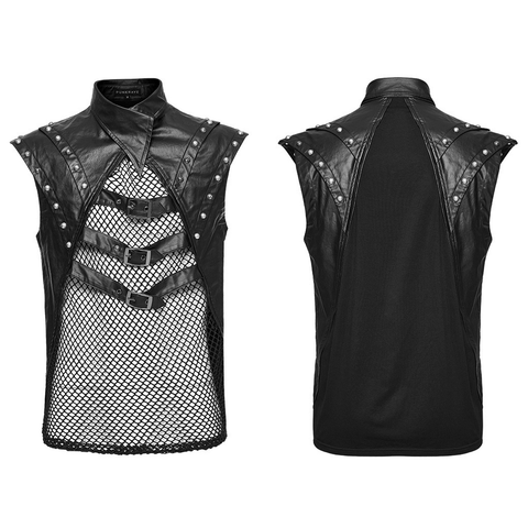 Edgy Punk Perspective Vest with Rivets.