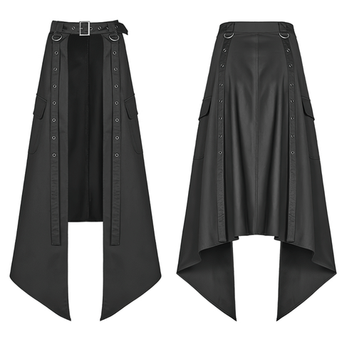 Daily Punk Style: Stylish Black Cargo Half Skirt.