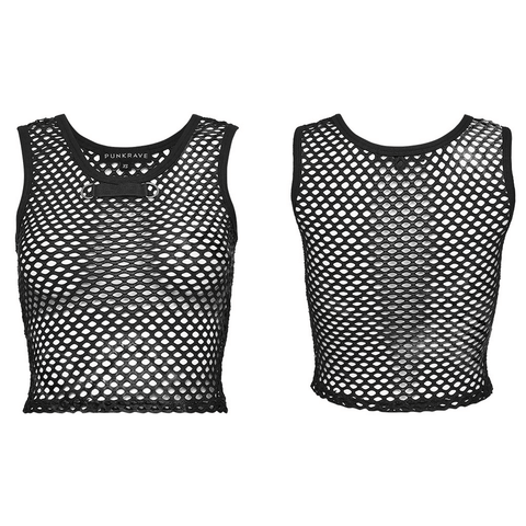 PUNK RAVE Tie-Dye Mesh Tank Top for Women.