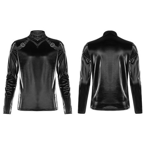 Gothic Sharkskin Zippered Long Sleeve Top. 