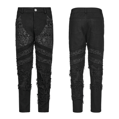 Goth Distressed Streetwear Pants | Edgy Textured Design.