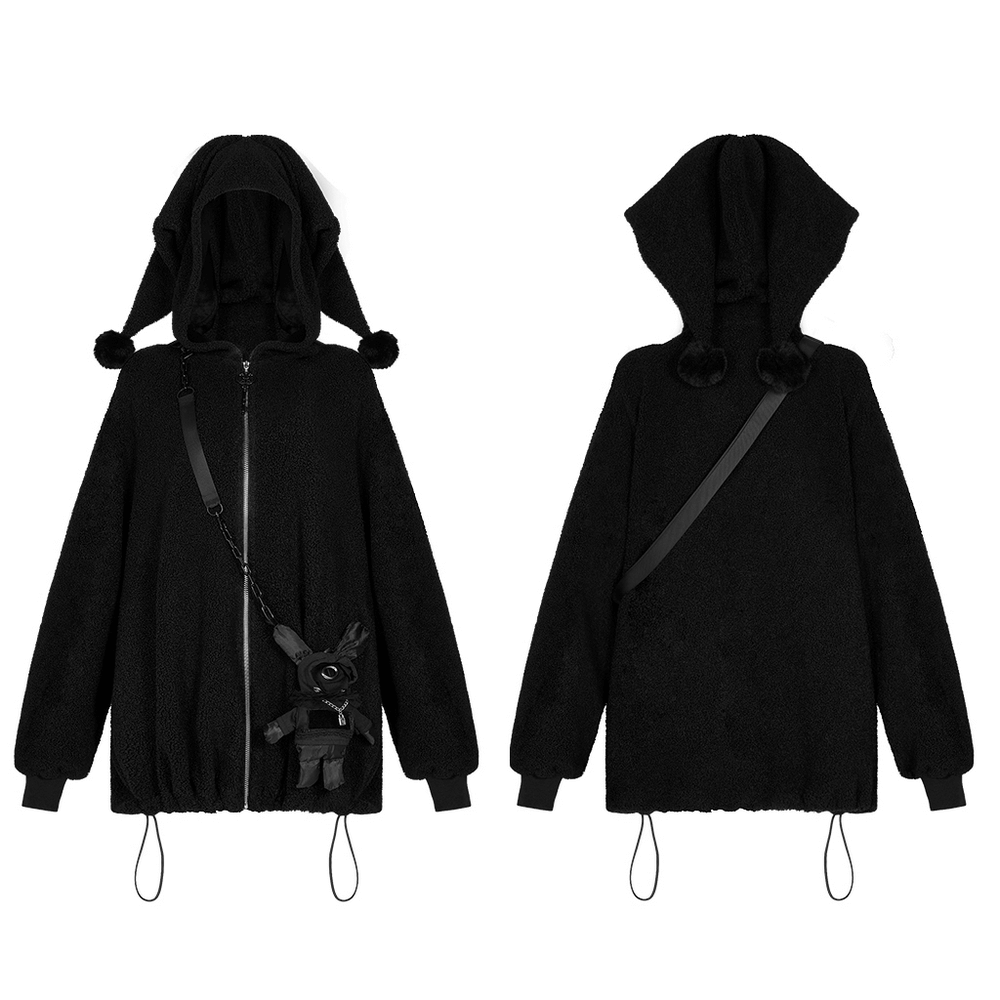 Punk Rave Inspired Hoodie with Doll Backpack.