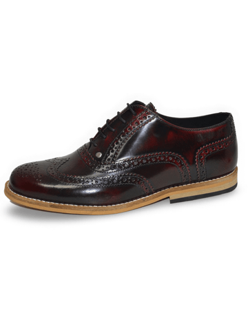 Handmade Burgundy Oxfords with Lace-Up Closure.