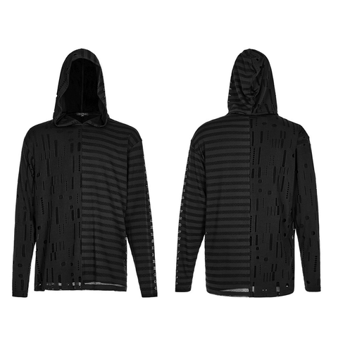 Stylish Goth Daily Spliced Hoodie with Comfort Knit.