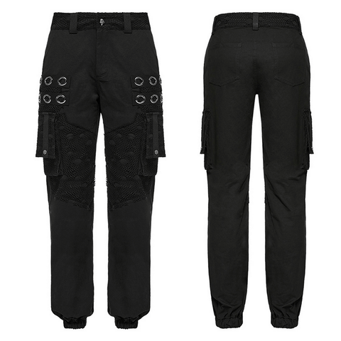 Edgy Streetwear PUNK Pants with Mesh Details.