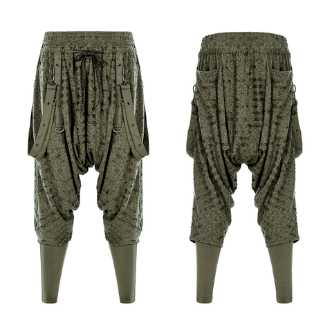 Dark Loose Crotch Pants - Avant-Garde Harem Style.