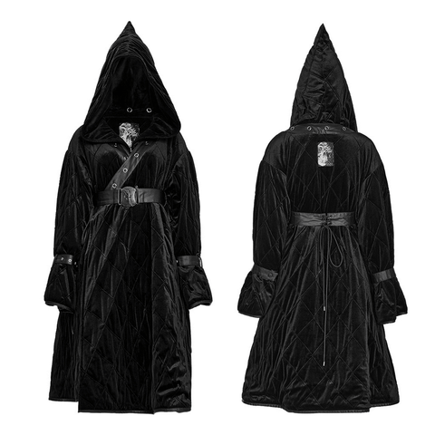 Enigmatic Velvet Wizard Hood Long Coat.