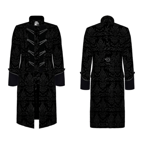 Gorgeous Goth Printed Coat with Velvet and Lace Accents.