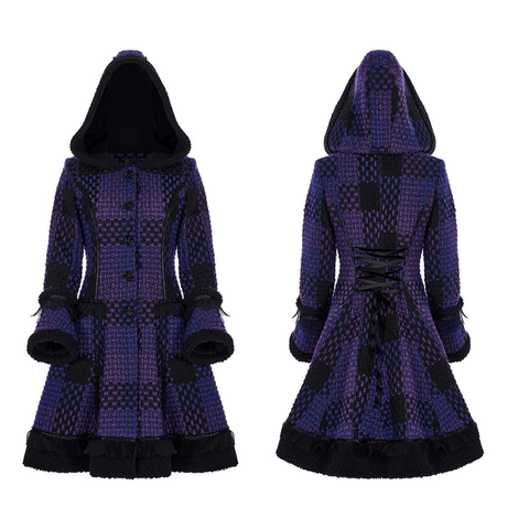 Dreamy Blue-Purple Hooded Lolita Coat - Velvet Touch.