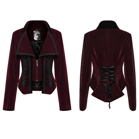 Exquisite Goth Jacket with Large Lapel and Dovetail.